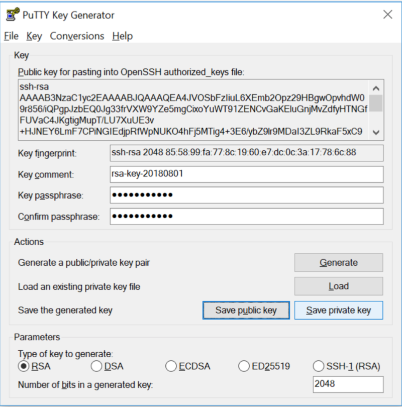 SSH private key save