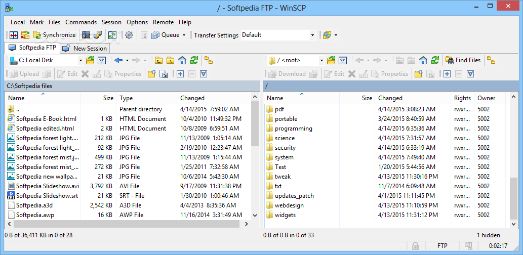 WinSCP screenshot
